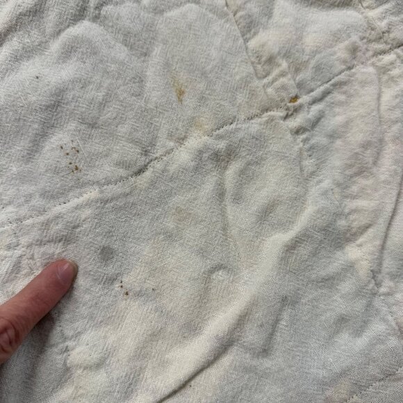 Vintage Patchwork Quilt Blanket Handmade 1960s Small Throw Belted Bison Rainbow - Picture 7 of 9